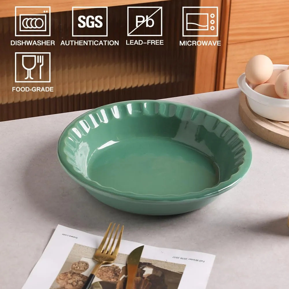 Sweejar Ceramic Pie Pan for Baking