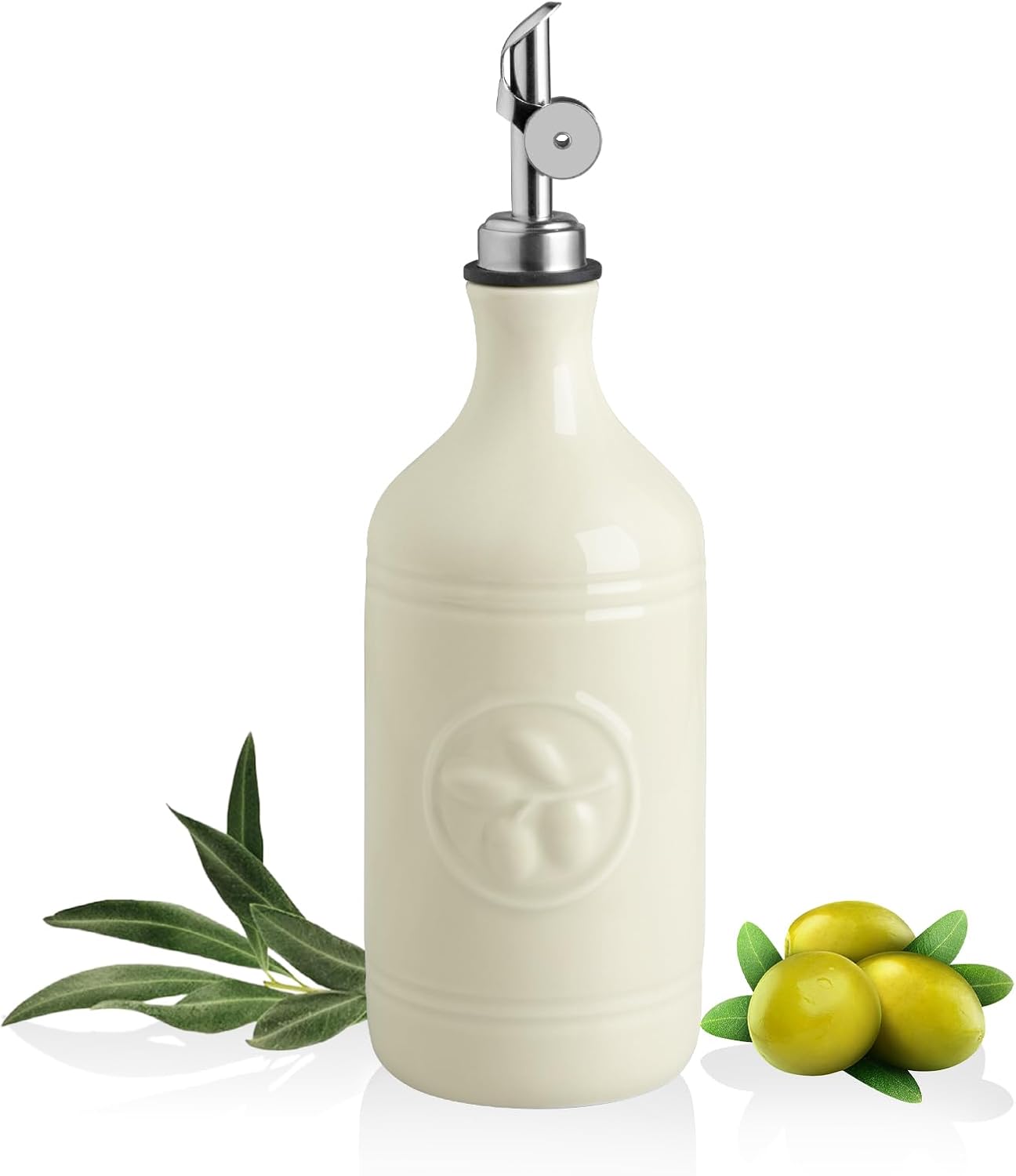 Sweejar Ceramic Olive Oil Dispenser Bottle | 16 Oz | 1 Pack