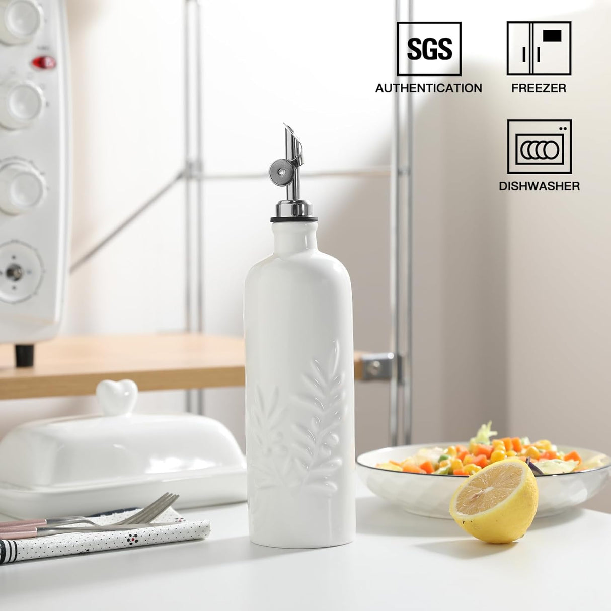 Sweejar Olive Oil Dispenser Bottle for Kitchen | 18 Oz | Leak Proof