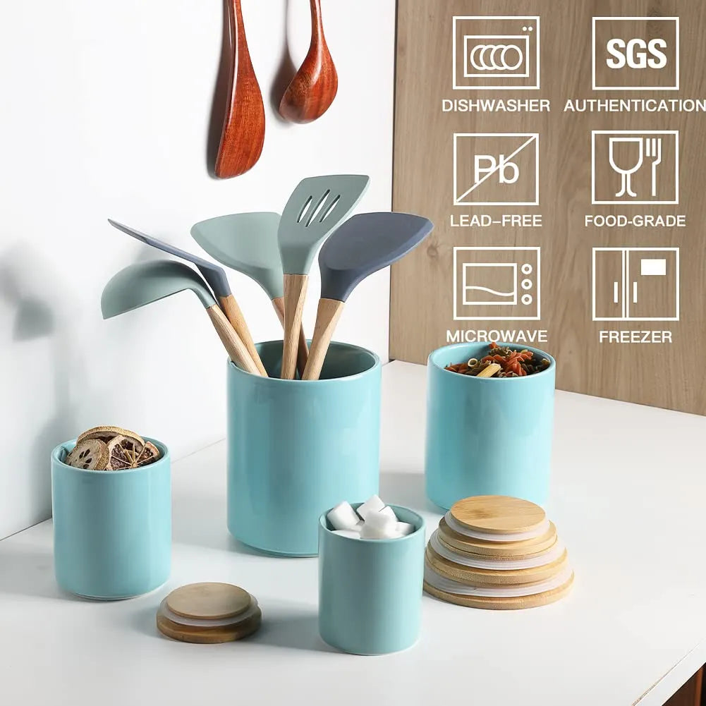 Sweejar Ceramic Canisters Food Storage Jar | Set of 4