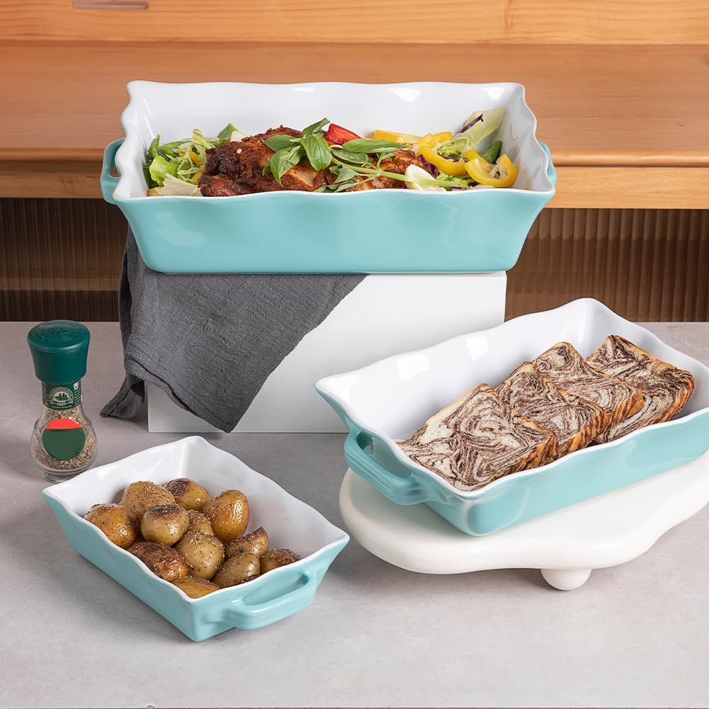 Sweejar Casserole Baking Dishes for Oven | Ceramic Bakeware Set of 3