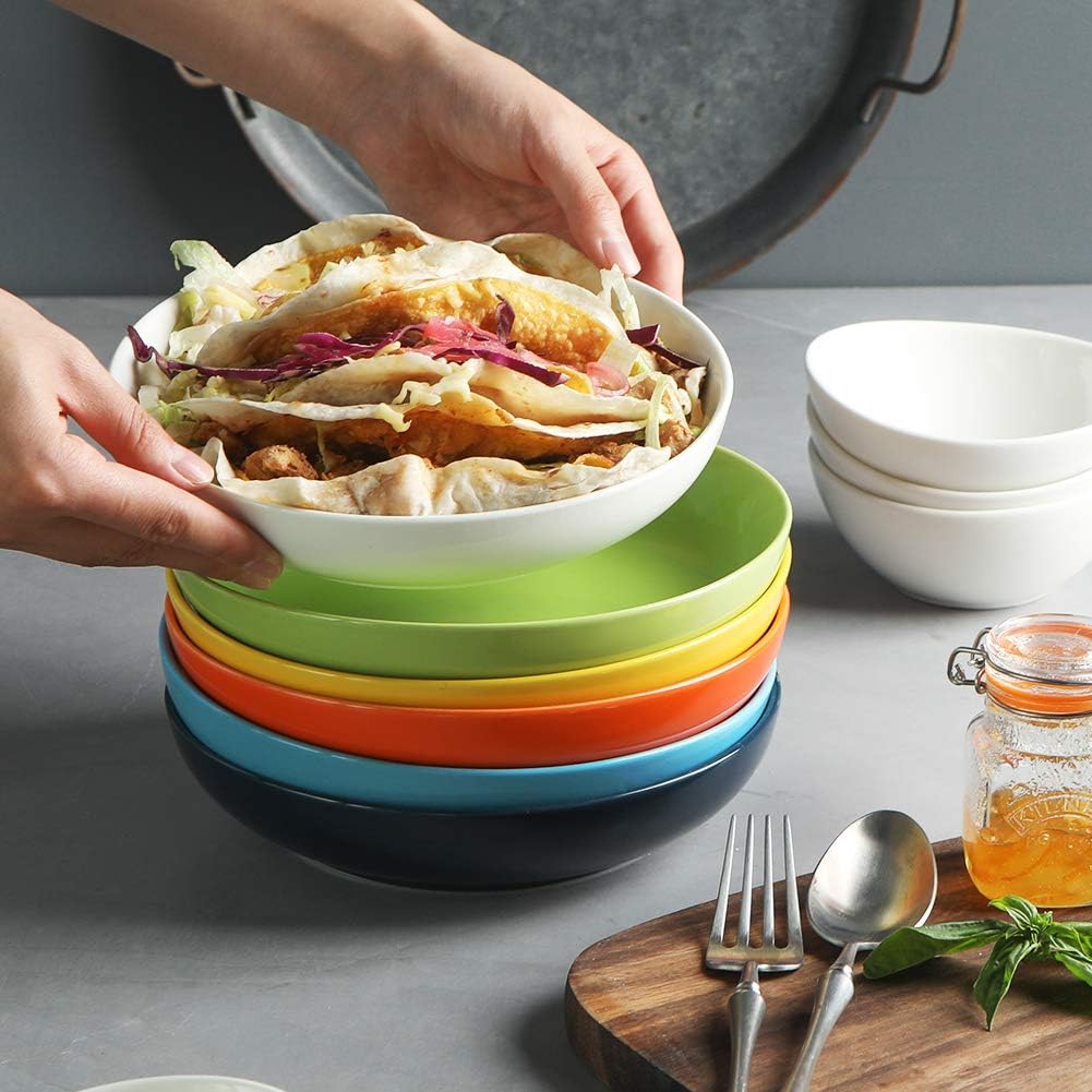 Sweejar Ceramic Pasta Bowls Set | Set of 6 | 23 OZ