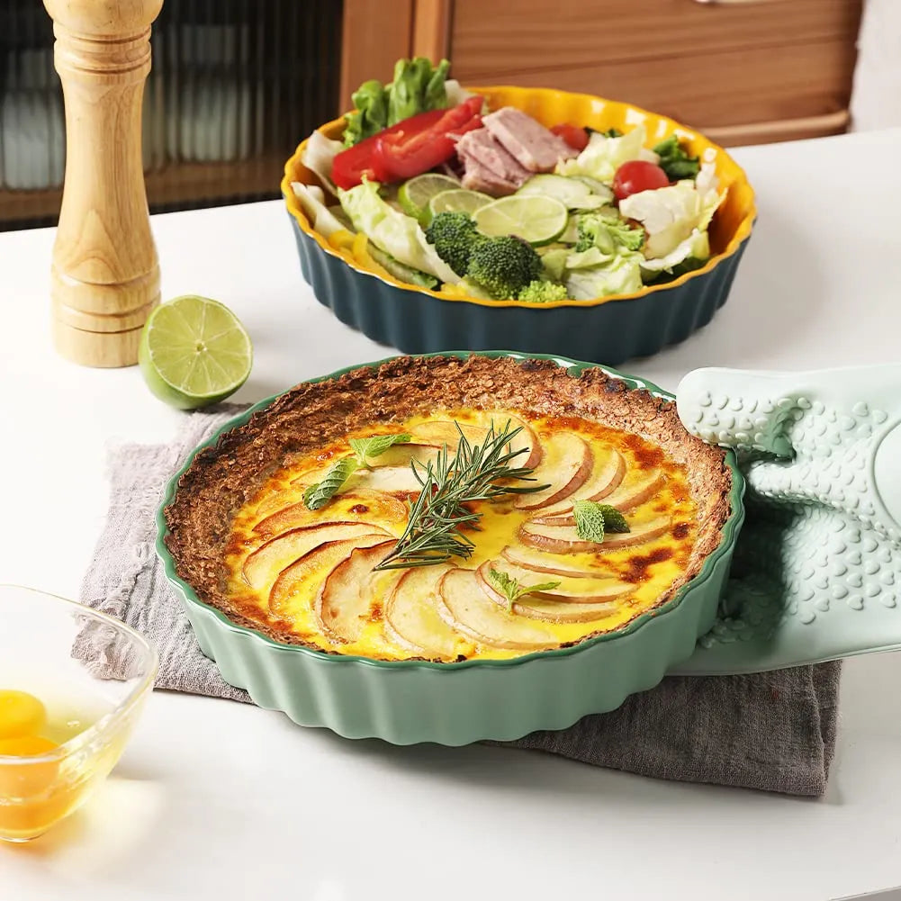 SWEEJAR Porcelain Pie Pan | 9.5 Inch