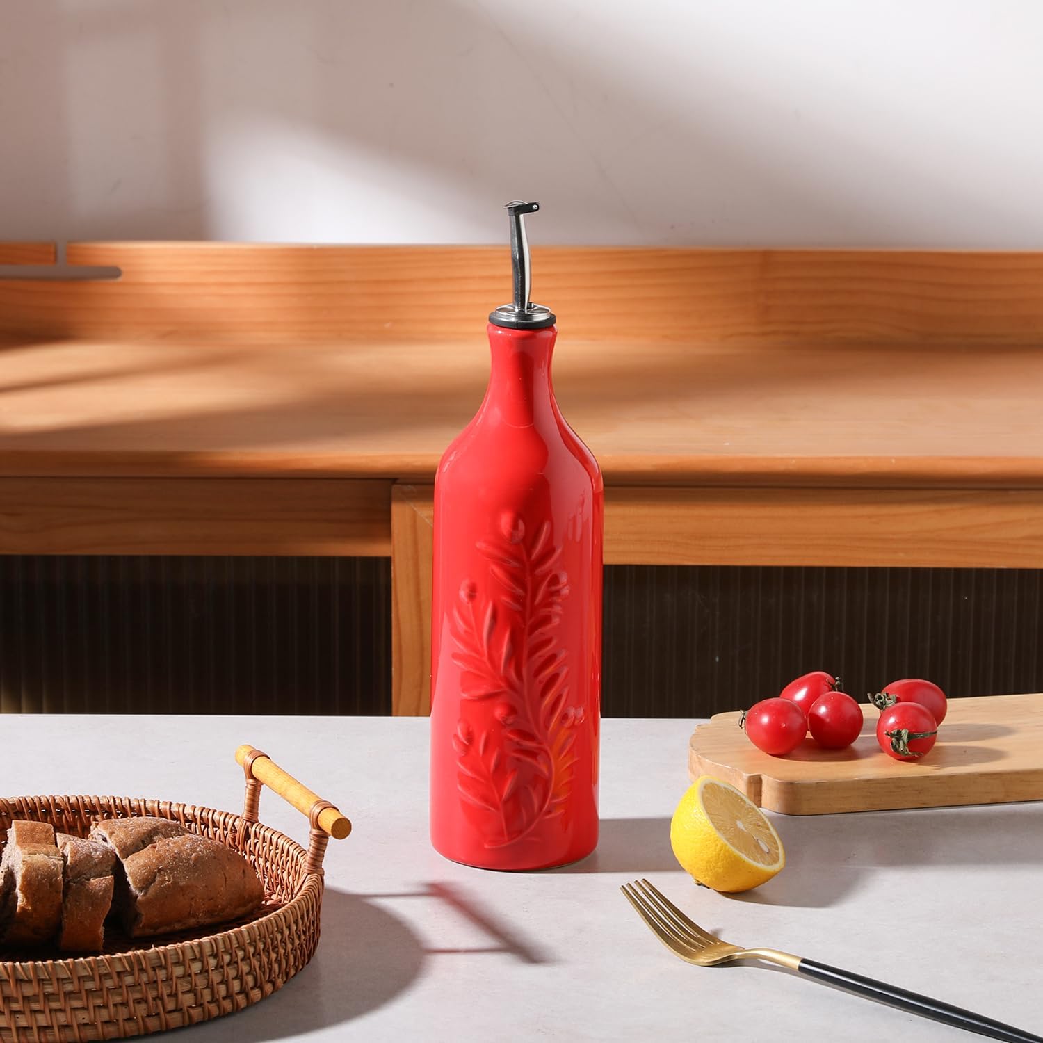 Sweejar 24 Oz Ceramic Olive Oil Dispenser Bottle with Spout