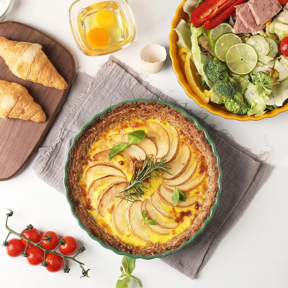 SWEEJAR Porcelain Pie Pan | 9.5 Inch