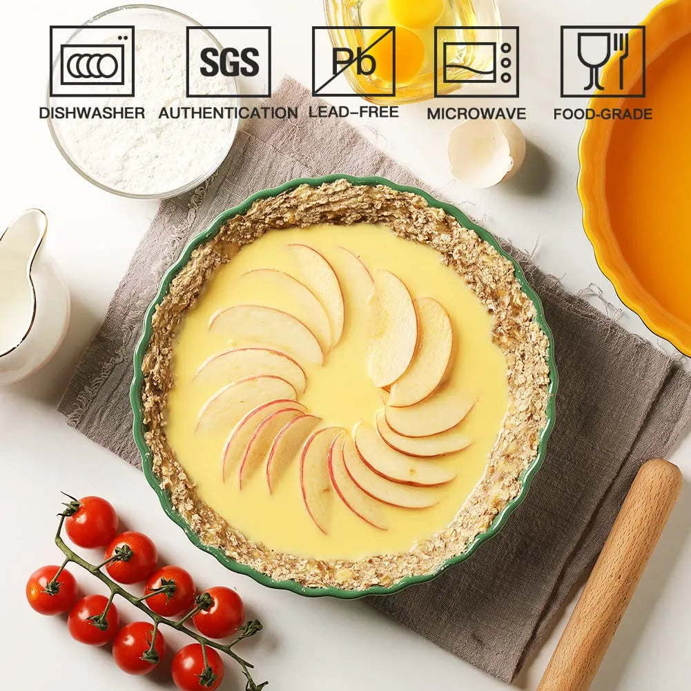 SWEEJAR Porcelain Pie Pan | 9.5 Inch