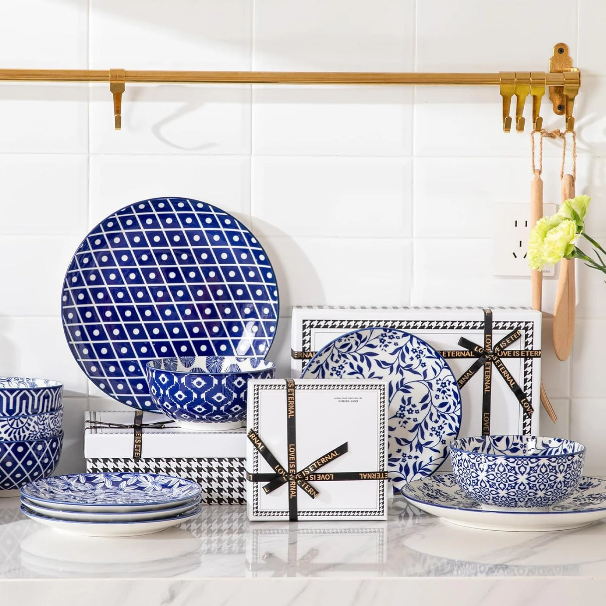 Sweejar 6PCS Ceramic Cereal Bowls Set | 6.1 Inch Deep Porcelain Serving Bowls