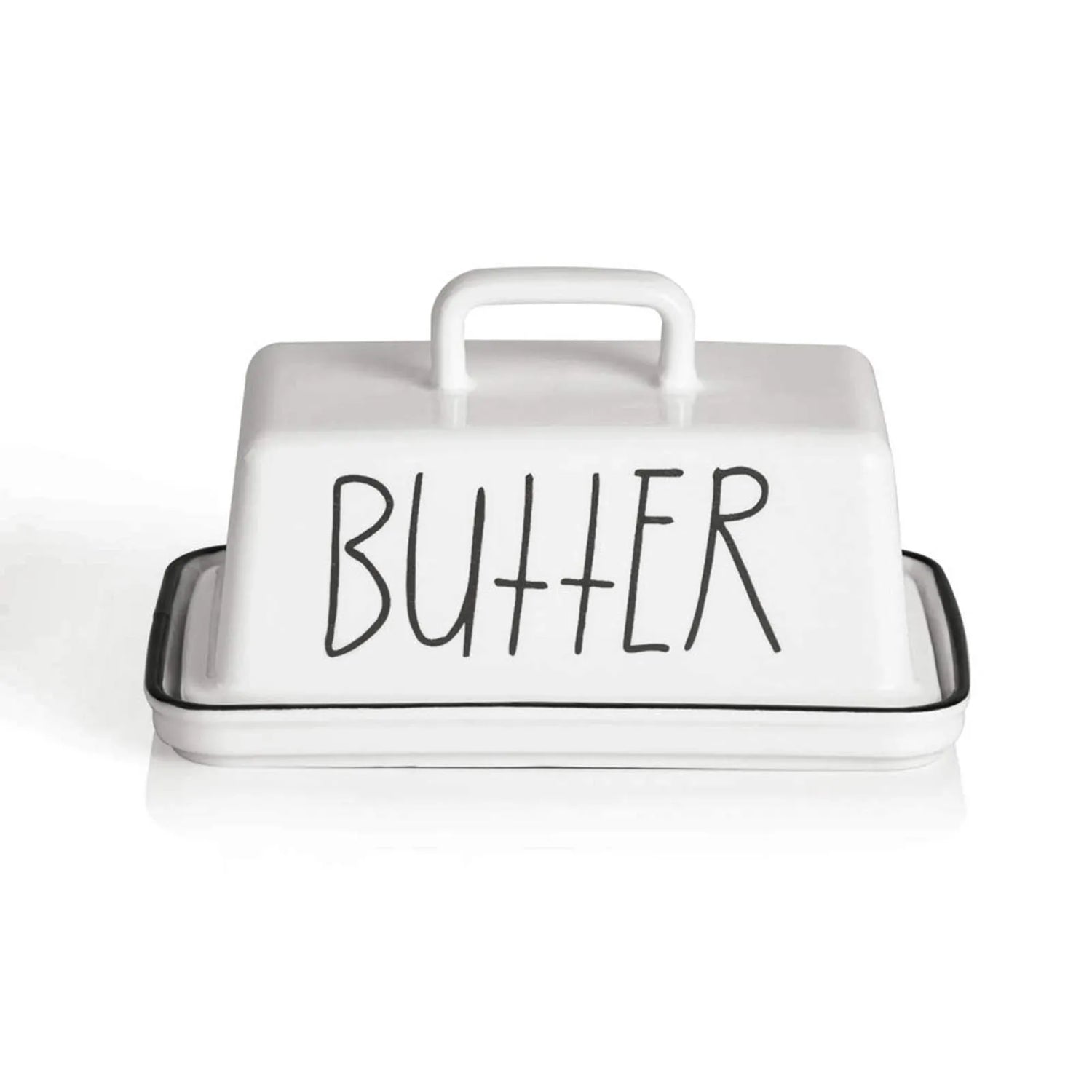 Sweejar Ceramic Butter Dish with Handle Lid | 7.3 Inch