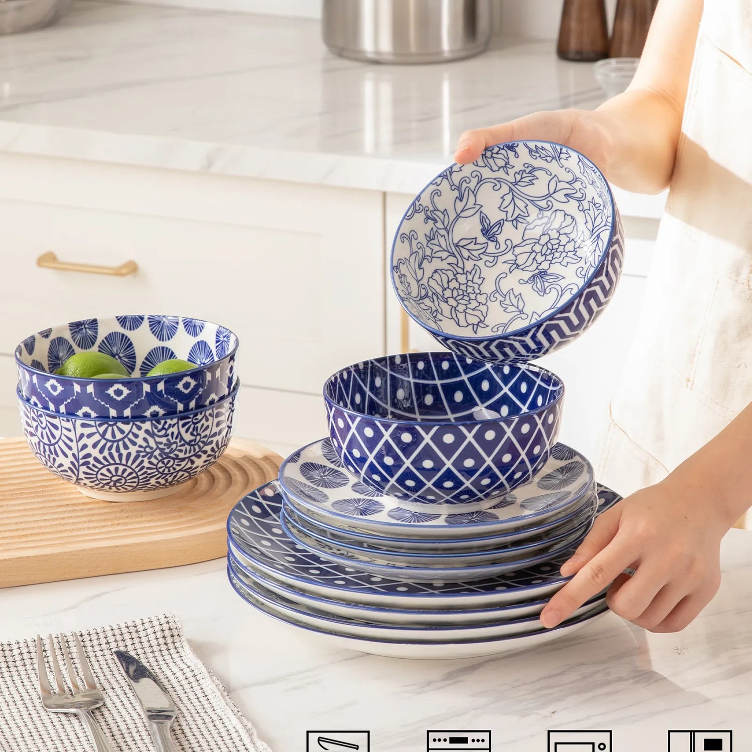 Sweejar Ceramic Dinnerware Sets | Blue and White Porcelain