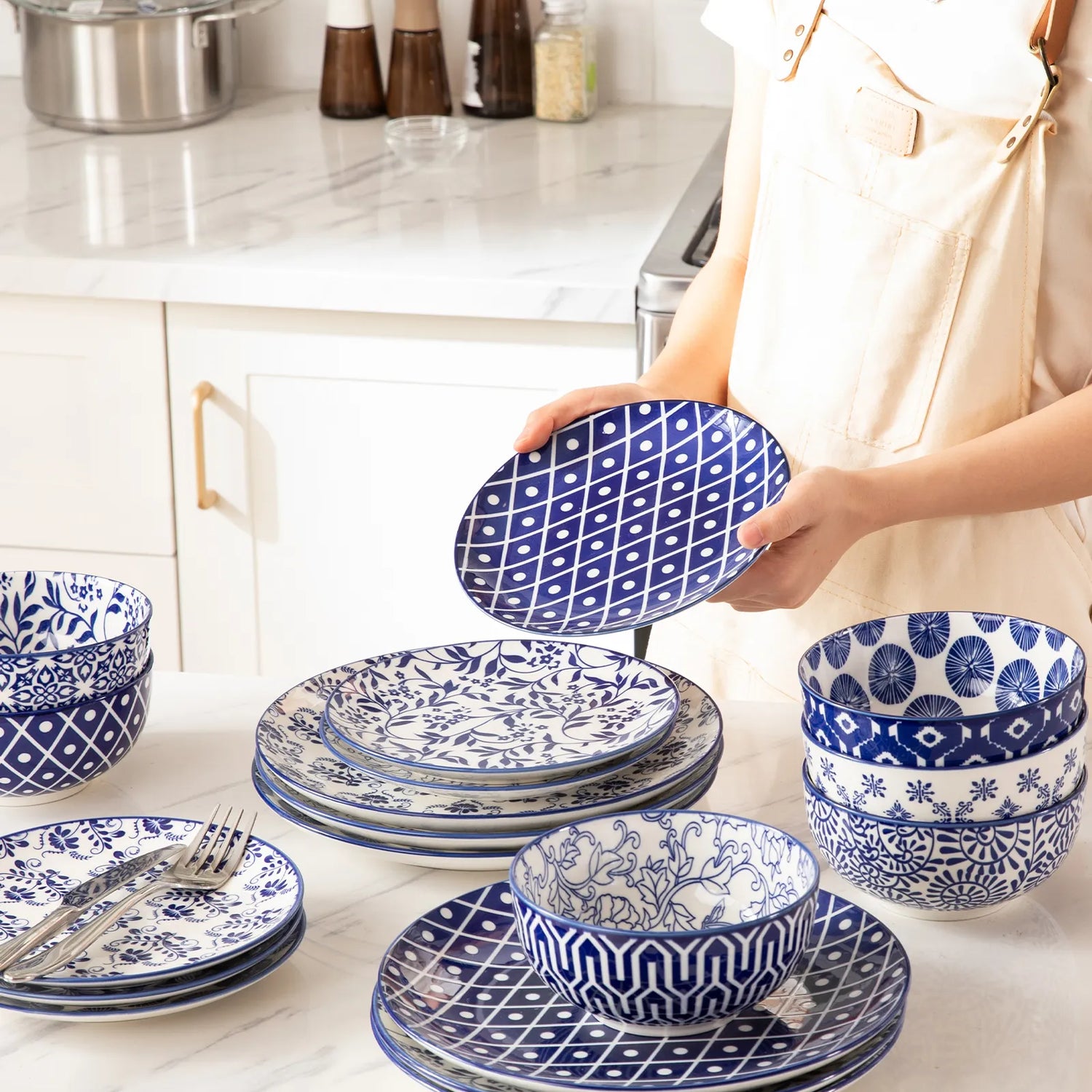 Sweejar Ceramic Dinnerware Sets | Blue and White Porcelain