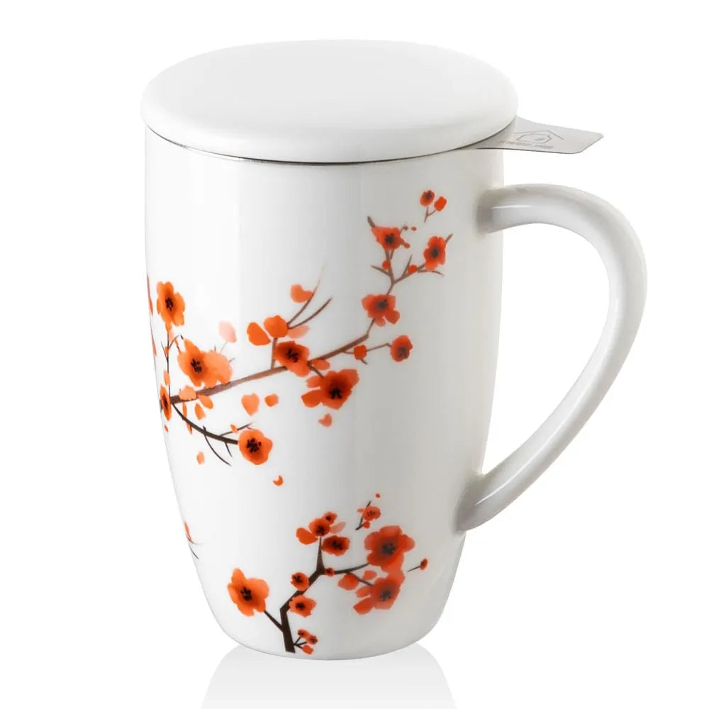 SWEEJAR Porcelain Tea Mug Cup with Infuser | 16 Fl Oz