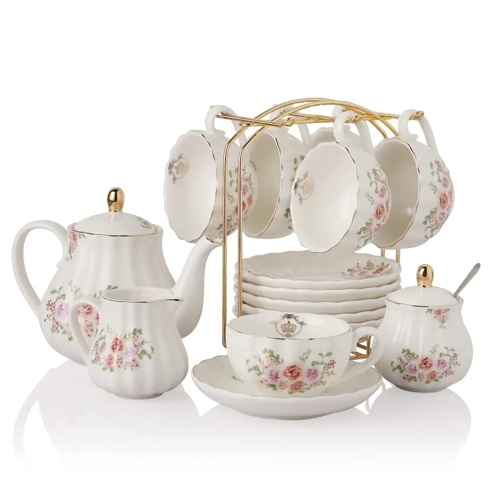 SWEEJAR Porcelain Tea Set British Royal Series