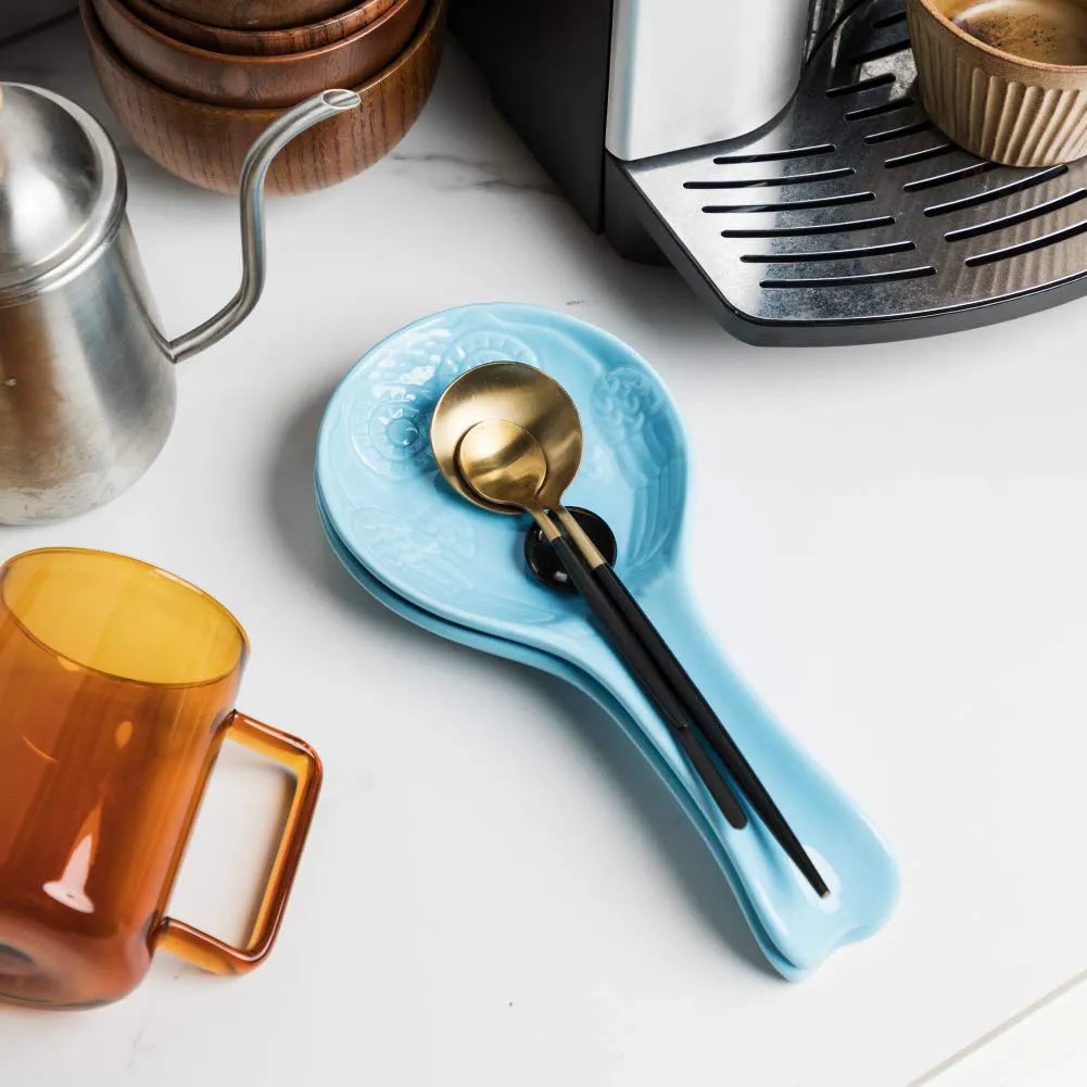 SWEEJAR Owl Ceramic Spoon Holder | Set of 2