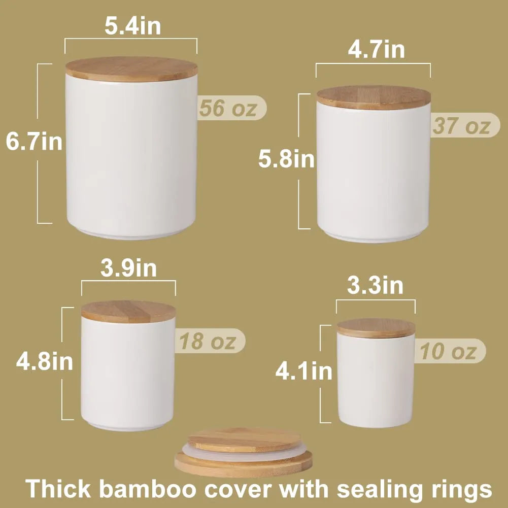 Sweejar Ceramic Canisters Food Storage Jar | Set of 4