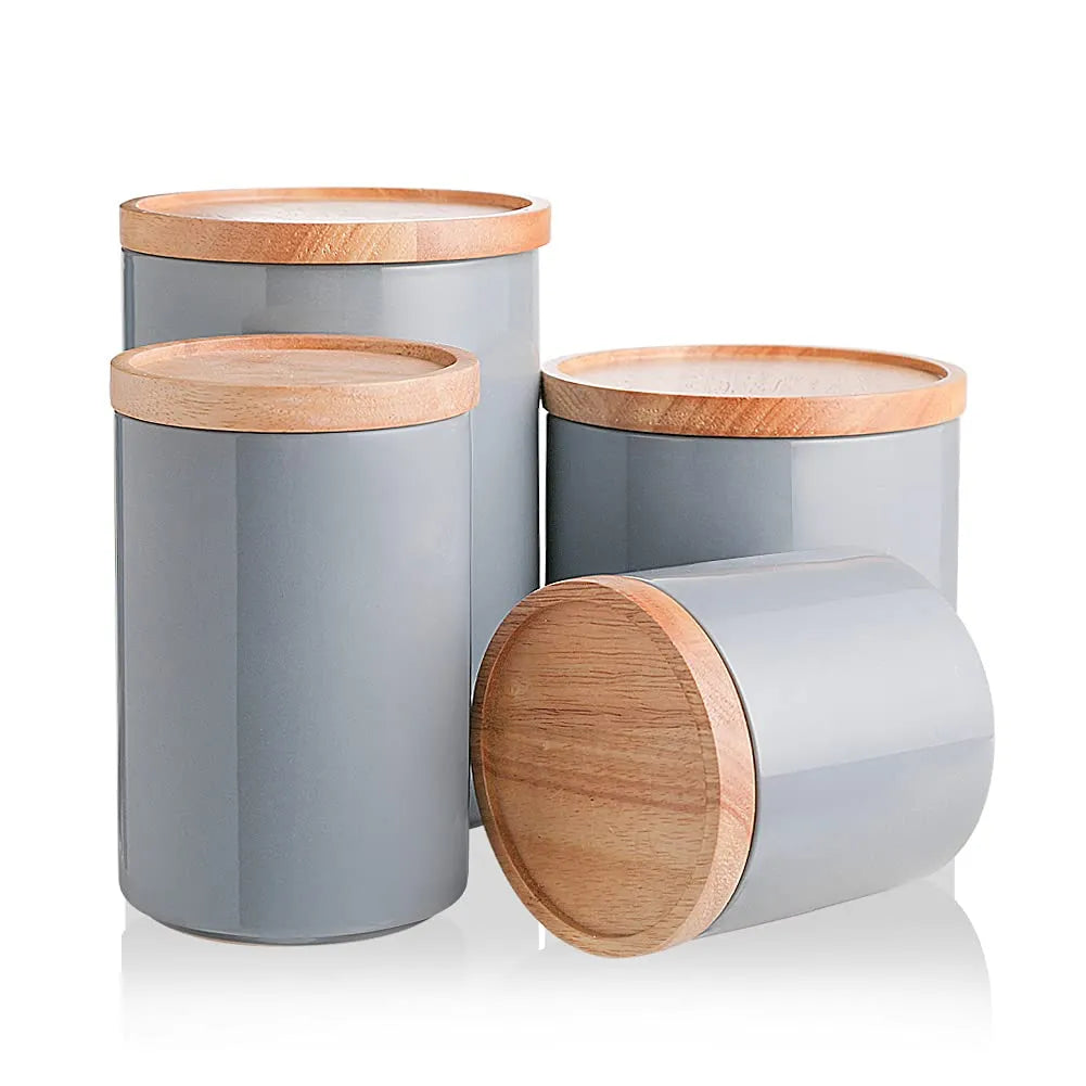 Sweejar Kitchen Canisters Ceramic Food Storage Jar Set | Set of 4