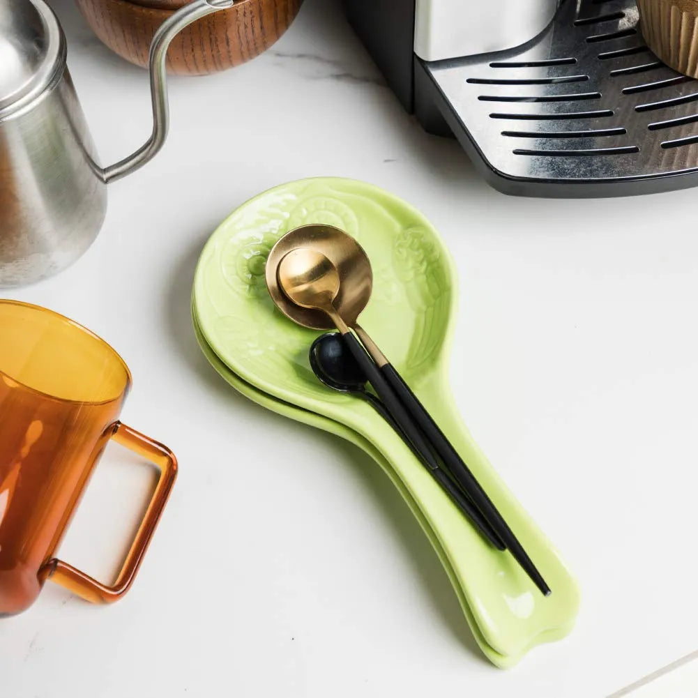 SWEEJAR Owl Ceramic Spoon Holder | Set of 2