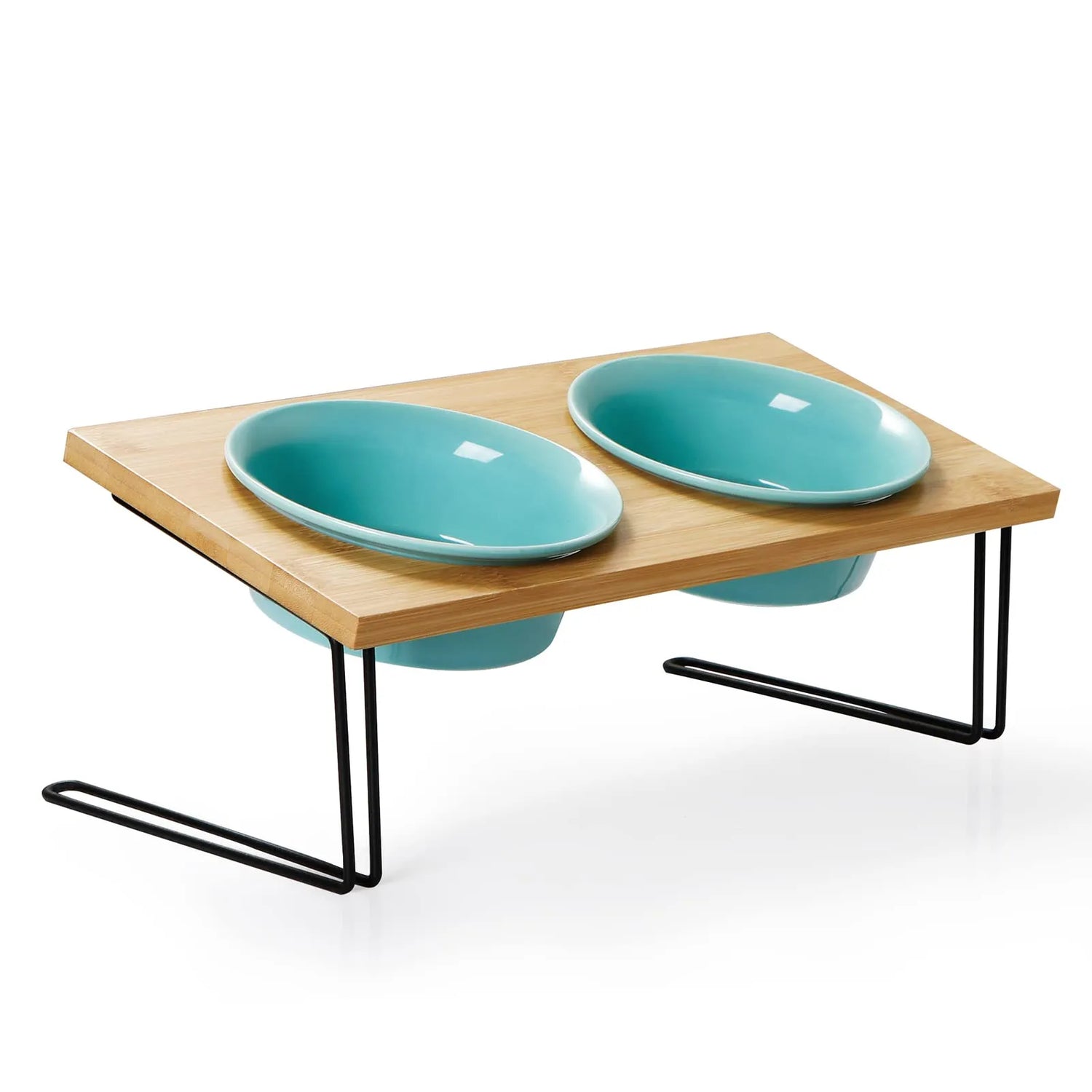 Sweejar Ceramic Elevated Cat Pet Bowls with Stand | Pack of 2
