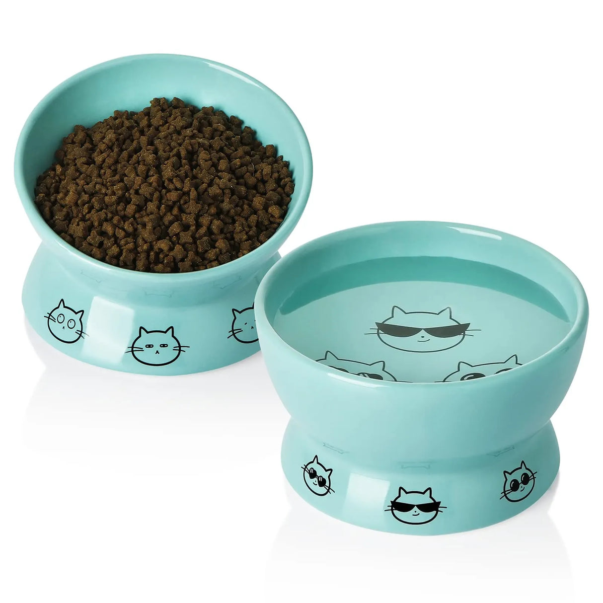 Sweejar Ceramic Pet Cat Bowls Set | Set of 2