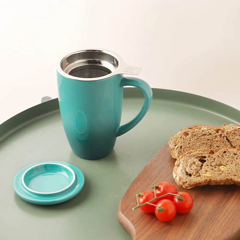 SWEEJAR Porcelain Tea Mug Cup with Infuser | 16 Fl Oz
