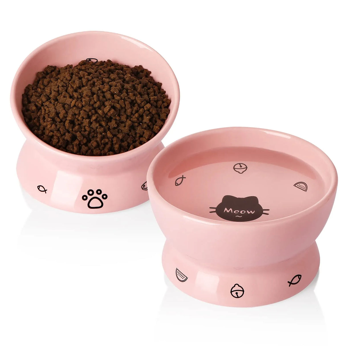 Sweejar Ceramic Pet Cat Bowls Set | Set of 2