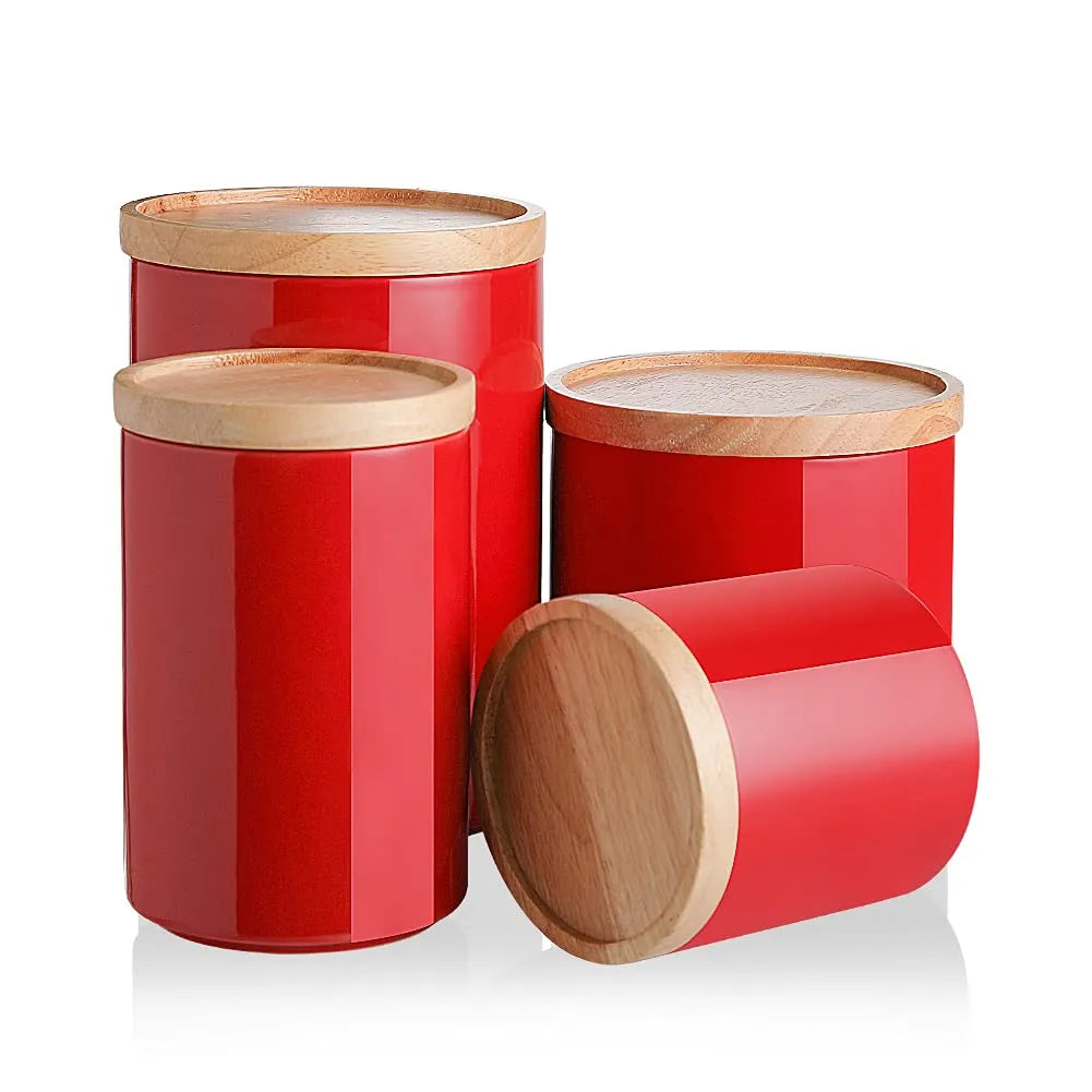 Sweejar Kitchen Canisters Ceramic Food Storage Jar Set | Set of 4
