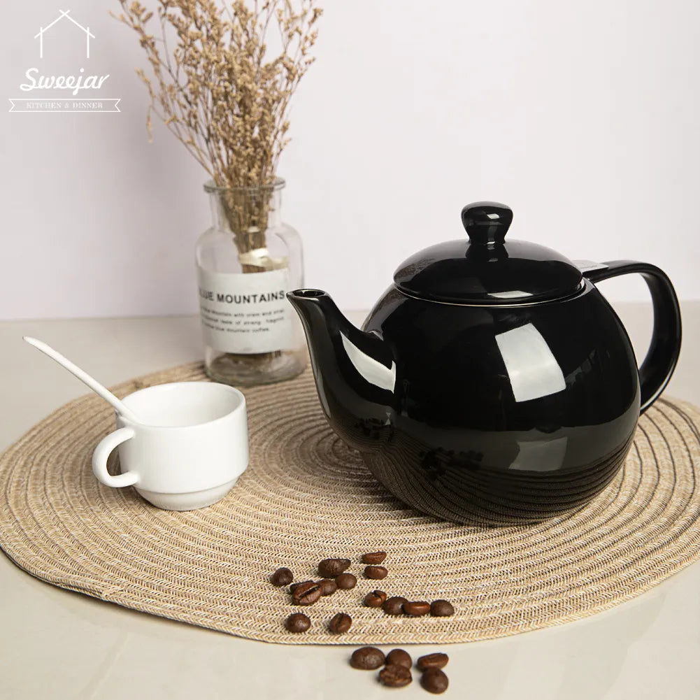 SWEEJAR Porcelain Teapot with Infuser Lid