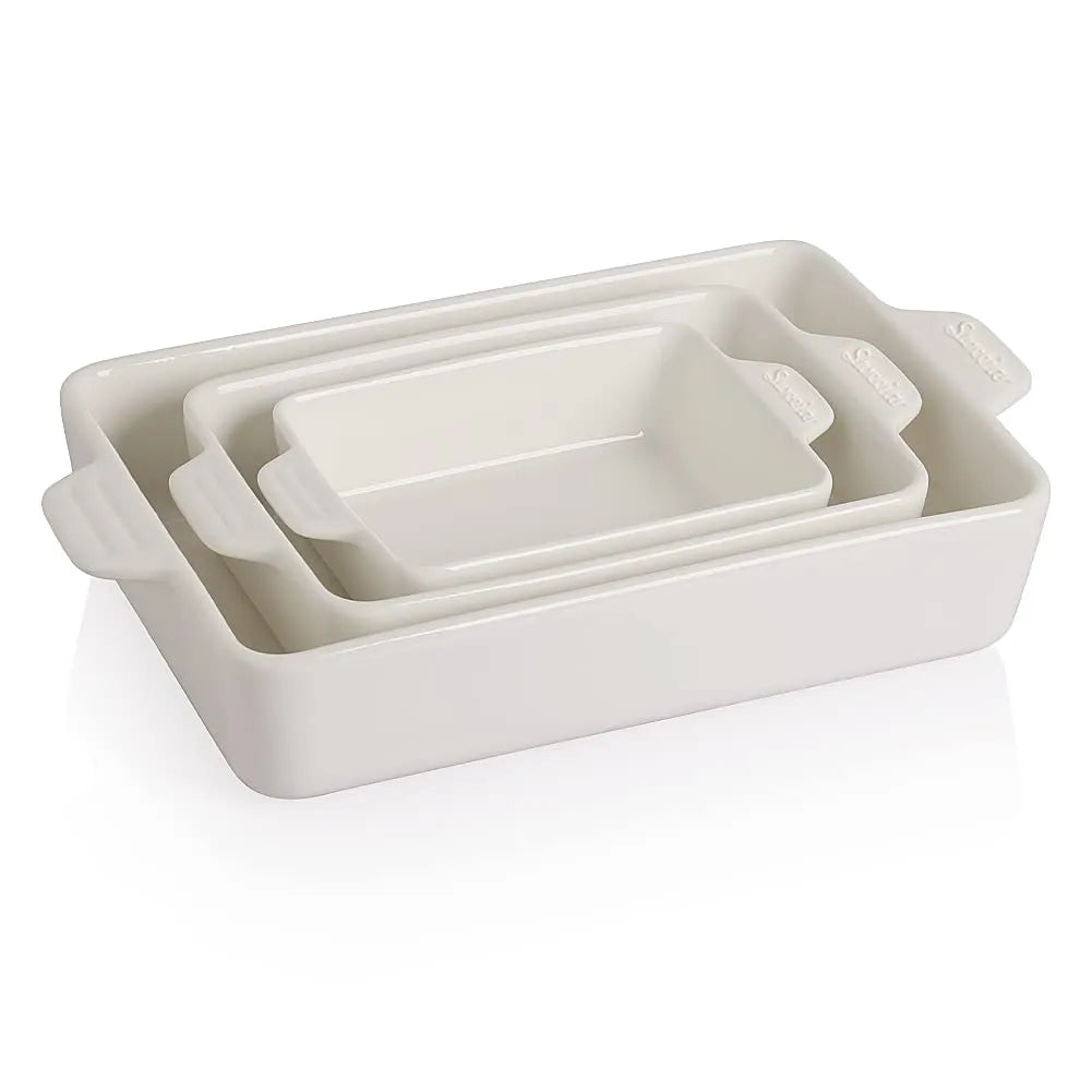 SWEEJAR Ceramic Bakeware Set | Rectangular Baking Dish Lasagna Pans for Cooking, Kitchen, Cake Dinner