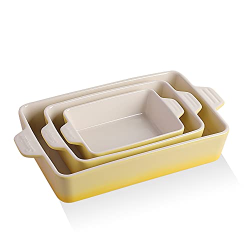 SWEEJAR Ceramic Bakeware Set | Rectangular Baking Dish Lasagna Pans for Cooking, Kitchen, Cake Dinner