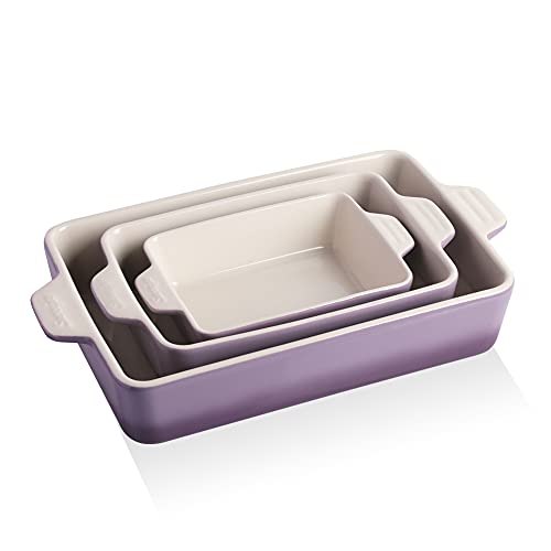 SWEEJAR Ceramic Bakeware Set | Rectangular Baking Dish Lasagna Pans for Cooking, Kitchen, Cake Dinner