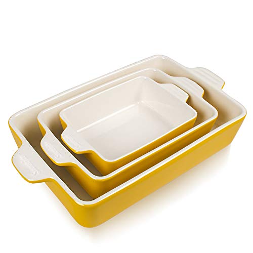 SWEEJAR Ceramic Bakeware Set | Rectangular Baking Dish Lasagna Pans for Cooking, Kitchen, Cake Dinner