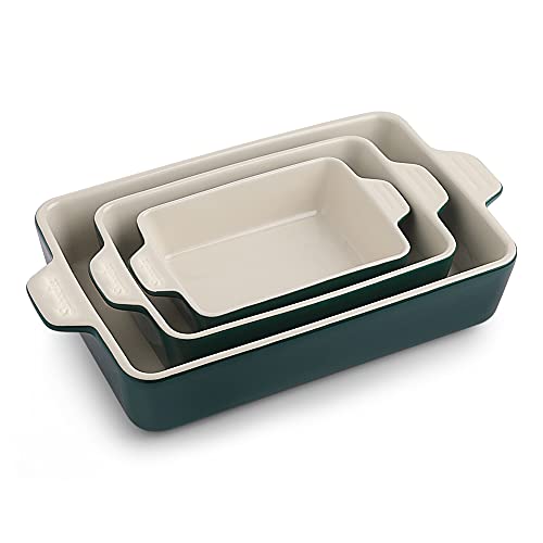 SWEEJAR Ceramic Bakeware Set | Rectangular Baking Dish Lasagna Pans for Cooking, Kitchen, Cake Dinner