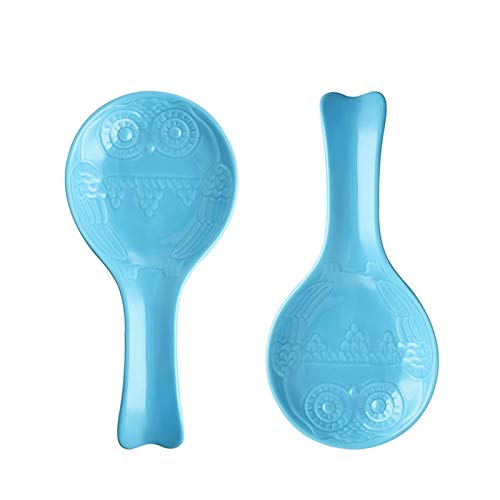 SWEEJAR Owl Ceramic Spoon Holder | Set of 2