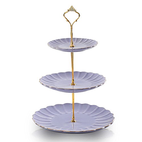 SWEEJAR 3 Tier Ceramic Cupcake Stand | Wedding, Dessert, Tea Party