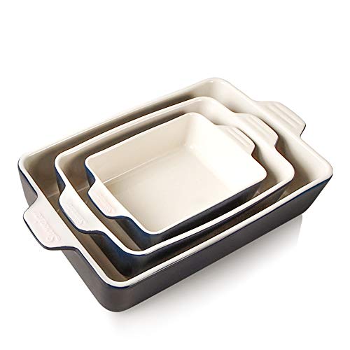 SWEEJAR Ceramic Bakeware Set | Rectangular Baking Dish Lasagna Pans for Cooking, Kitchen, Cake Dinner