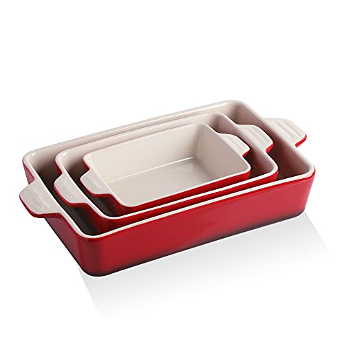 SWEEJAR Ceramic Bakeware Set | Rectangular Baking Dish Lasagna Pans for Cooking, Kitchen, Cake Dinner
