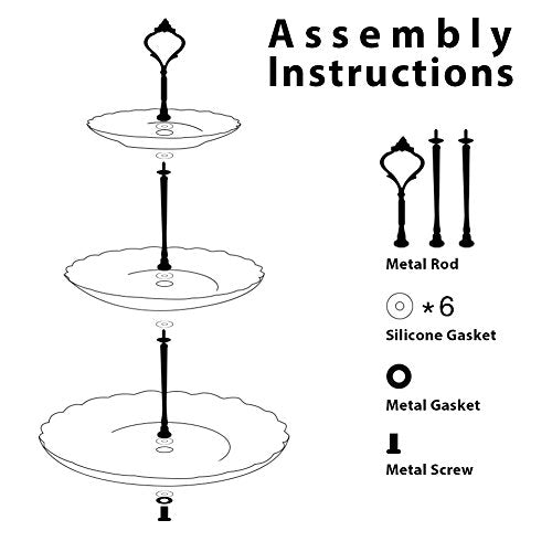 SWEEJAR 3 Tier Ceramic Cake Stand | Wedding, Dessert, Tea Party