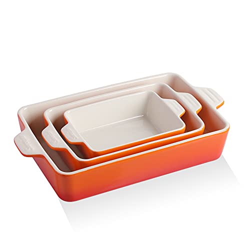 SWEEJAR Ceramic Bakeware Set | Rectangular Baking Dish Lasagna Pans for Cooking, Kitchen, Cake Dinner