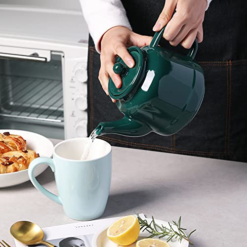 SWEEJAR Porcelain Teapot with Infuser and Lid | 30 OZ