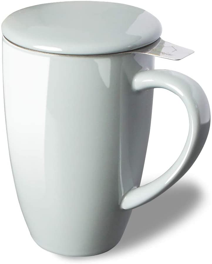 12 Oz Extra Large Ceramic Coffee Mug, Classic Porcelain Super Big Tea Cup  With Handle For Office And Home, White