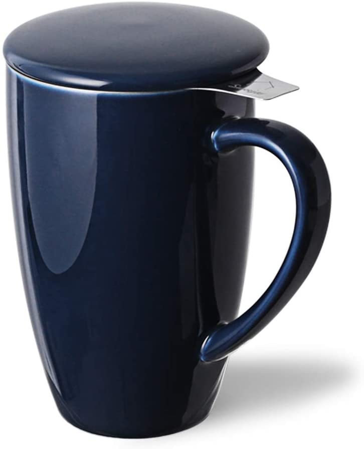 Set of 6 Glass Mugs with Handles, Clear Glass Teacups Infusion Mug