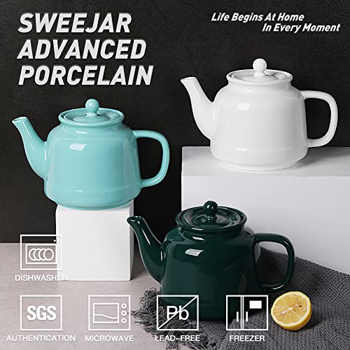 SWEEJAR Porcelain Teapot with Infuser and Lid | 30 OZ