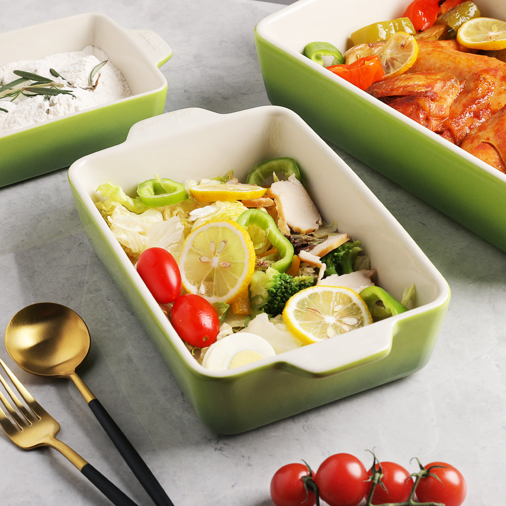 SWEEJAR Ceramic Bakeware Set | Rectangular Baking Dish Lasagna Pans for Cooking, Kitchen, Cake Dinner