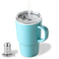 Sweejar Ceramic Coffee Mug Cup with Lid & Straw | 16 OZ | Porcelain Tea Cup
