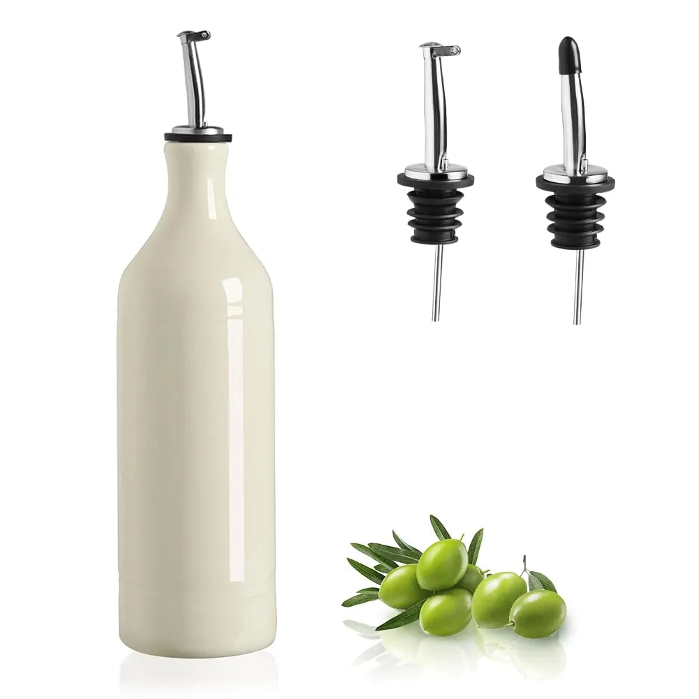 Sweejar Ceramic Olive Oil Dispenser Bottle | Storage Oil, Vinegar, Coffee Syrups