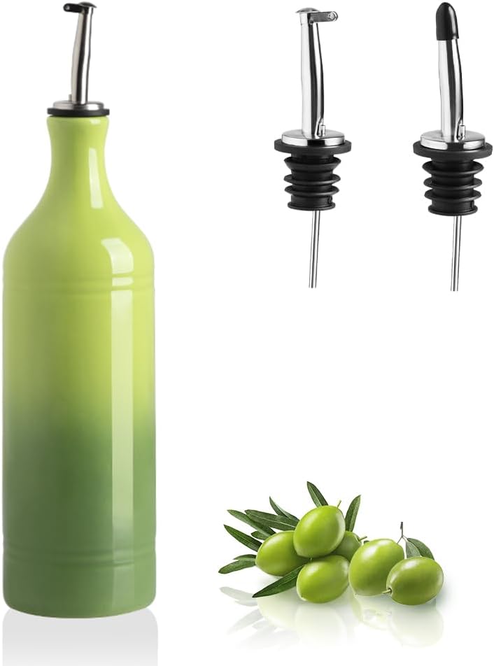 Sweejar Ceramic Olive Oil Dispenser Bottle | Storage Oil, Vinegar, Coffee Syrups