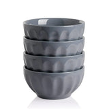 Sweejar Ceramic Fluted Soup Bowls Set | 17 OZ | Set of 4