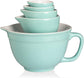 Sweejar Porcelain Mixing Bowl with Scale, Ceramic Serving Container for Baking, Prepping, Cooking