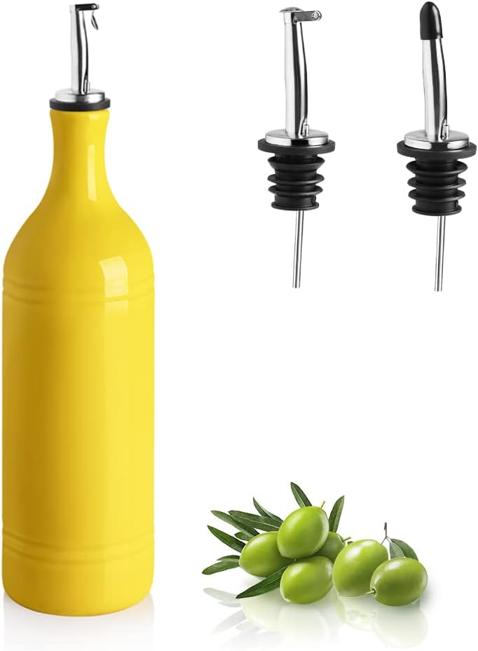 Sweejar Ceramic Olive Oil Dispenser Bottle | Storage Oil, Vinegar, Coffee Syrups
