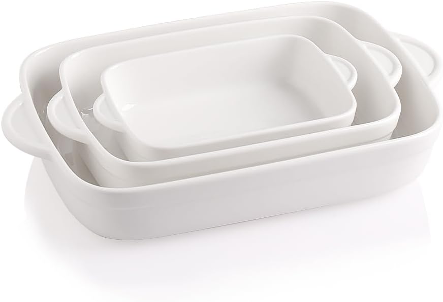 Sweejar Ceramic Bakeware Casserole Dishes for Oven | Set of 3