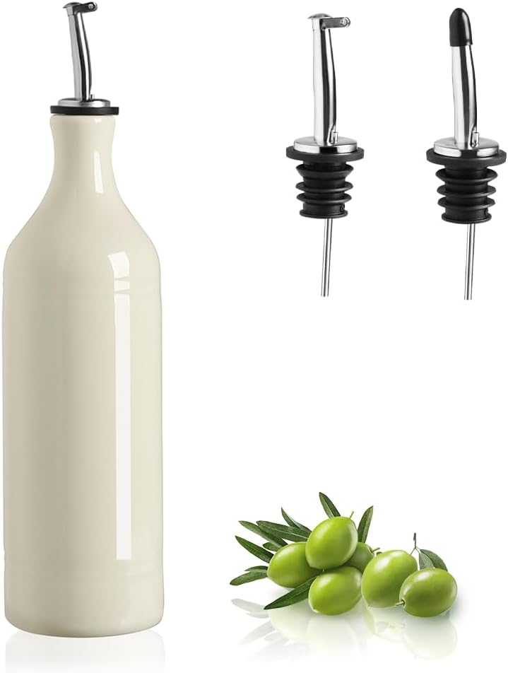 Sweejar Ceramic Olive Oil Dispenser Bottle | Storage Oil, Vinegar, Coffee Syrups